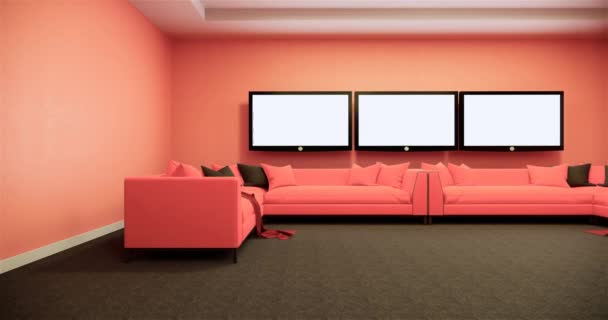 Studio Studio de film moderne avec écran blanc. rendu 3D
 - Séquence, vidéo
