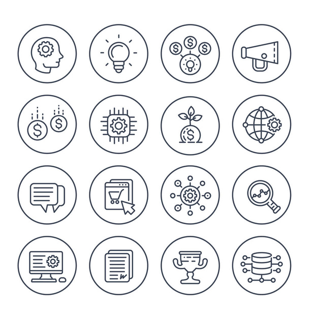 startup line icons set - Vettoriali, immagini