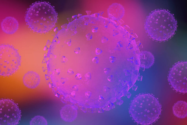 Coronavirus. COVID-19. Moleküler yapı. - Fotoğraf, Görsel
