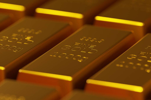 lingots d'or, les investissements en métaux précieux comme un magasin de valeur. rendu numérique 3d
. - Photo, image