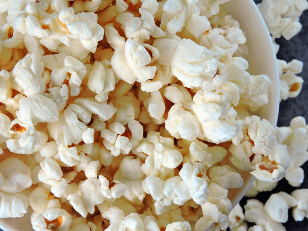 Fresh hot homemade popcorn. - Фото, изображение