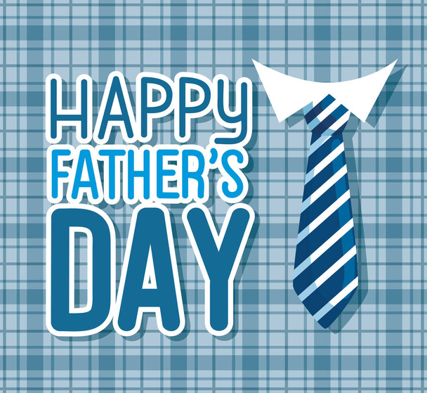 Mutlu Babalar Günü kartı ve kravat - Vektör, Görsel