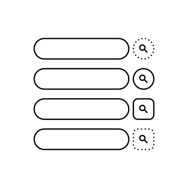 Set of search bars, flat web design elements - Vector, Image
