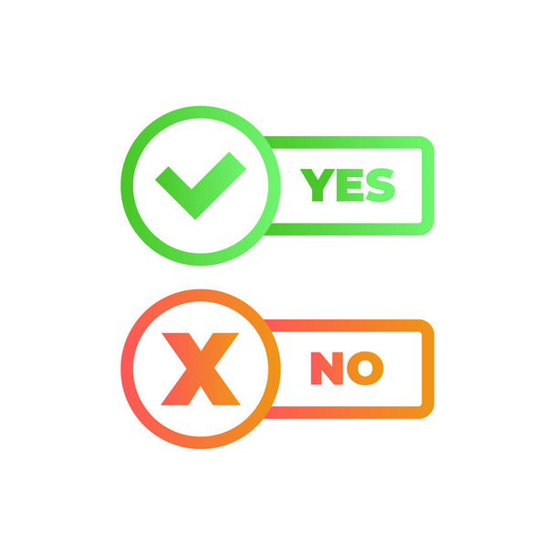 Yes and No button for web. - Вектор, зображення