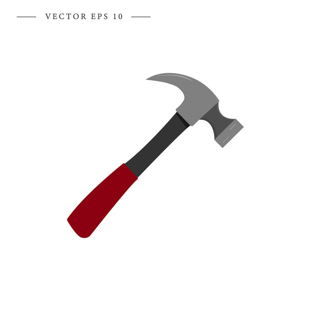Carpenter hammer in flat style. Isolated vector illustration. - Vector, Image