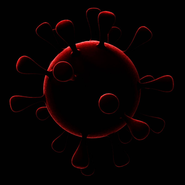 Coronavirus 2019-nCoV. Coronavirus isolated on white background. China pathogen respiratory infection. 3d rendering - Photo, Image