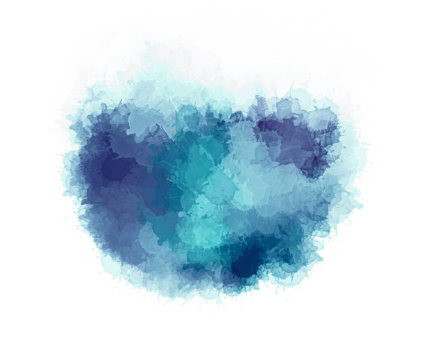 Umělecká kresba v purpurových a modrých tónech. Živé barevné skvrny izolované na bílém pozadí. Abstraktní akvarel ilustrace. Současné vytvoření - Fotografie, Obrázek