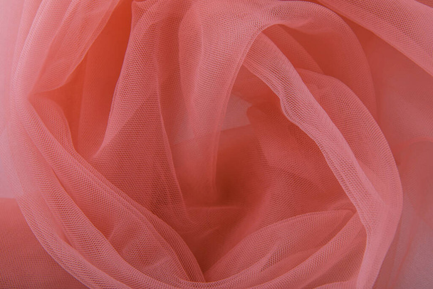 background, veil, texture, fabric, soft folds, pink, gray, multi-colored,mesh, tulle - Photo, Image