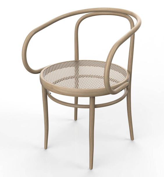 Modern wood chair on white background. 3d render - Photo, image