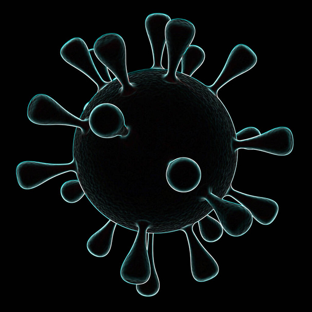 Коронавирус 2019-nCoV. Коронавирус изолирован на белом фоне. Китайская инфекция дыхательных путей. 3d-рендеринг
 - Фото, изображение