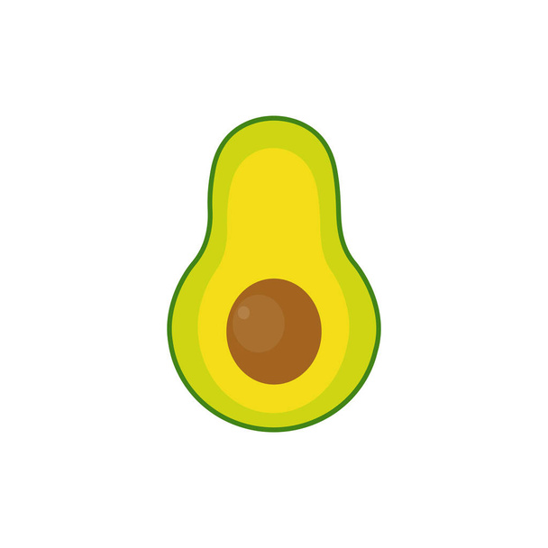 Avocado flaches Symbol, Vektorfarbenillustration - Vektor, Bild