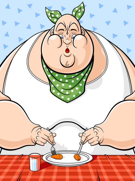 overgewicht man op een dieet - Vector, afbeelding