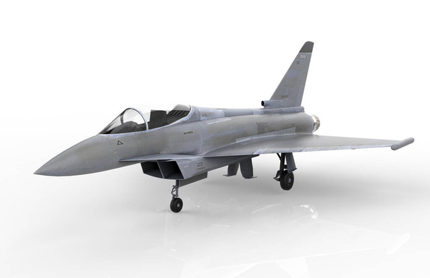 Fighter aircraft isolated on white background - 3D Render - Photo, Image