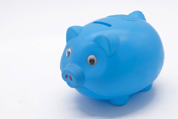 toy, banking, cash, rich, ceramic, savings, piggy bank, object, finance, account, deposit, background, money, blue, economy, investment, business, wealth, piggy, white, bank, retirement, box, isolated, concept, financial, security, loan, symbol, trad - Photo, Image