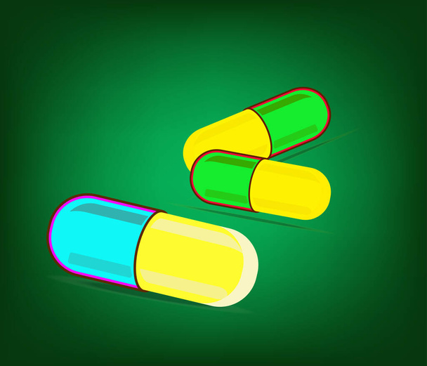 Drug pharmacy capsule for health - Vector, Image