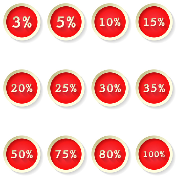prodej cenovka procenta ploché ikony - Vektor, obrázek