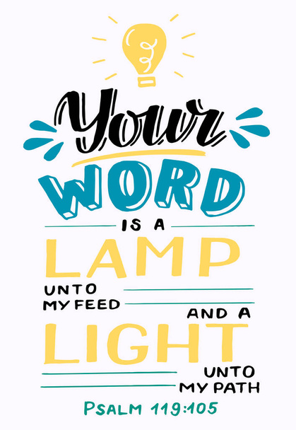 Hand lettering Your word is a lamp unto my feed. - Wektor, obraz