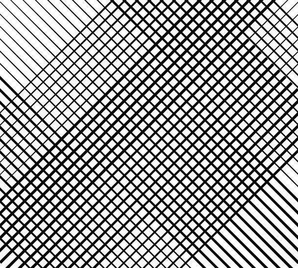 黒線のパターン、水平方向と垂直方向の黒線、太い線から細い線に平行な黒線 - ベクター画像