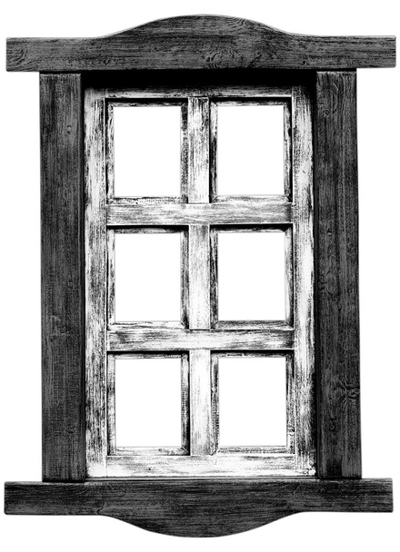 Старе дерев'яне вікно салону
. - Фото, зображення