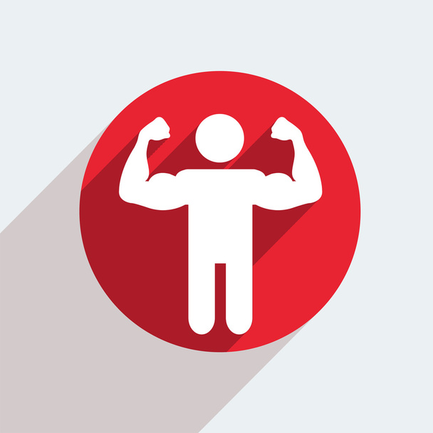 Vettoriale icona cerchio rosso con l'uomo atletico
 - Vettoriali, immagini