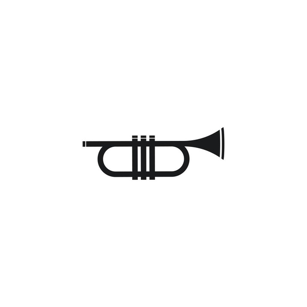 Trompete logotipo ícone vetor instrumental em design plano
  - Vetor, Imagem
