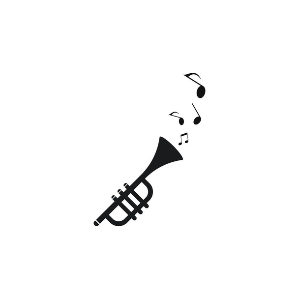 Trumpet λογότυπο instrumental διάνυσμα εικονίδιο σε επίπεδη σχεδίαση  - Διάνυσμα, εικόνα