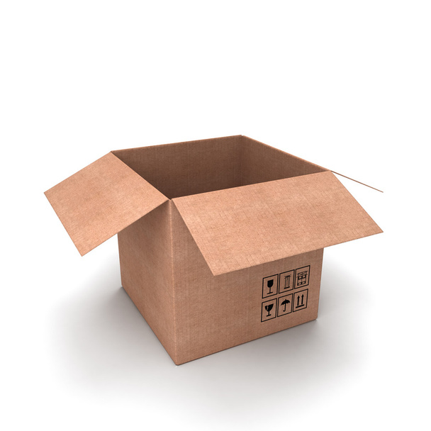 kartonnen doos open - Foto, afbeelding
