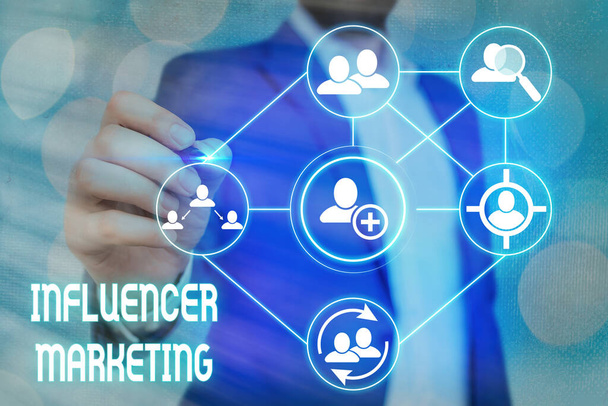 Word writing text Influencer Marketing. Business concept for Endorser who Influence Potential Target Customers. - Photo, Image