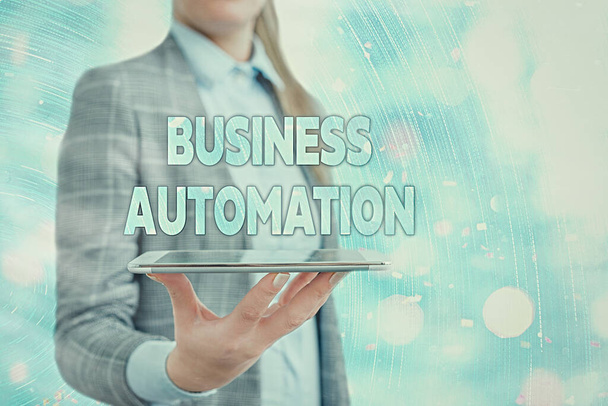 Fogalmi kézírás mutatja Business Automation. Üzleti fotó bemutató a digitális átalakulás ésszerűsített egyszerűség. - Fotó, kép