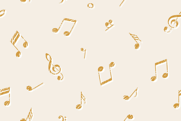 Melody background with music symbols. Seamless pattern. Note, G  - Wektor, obraz