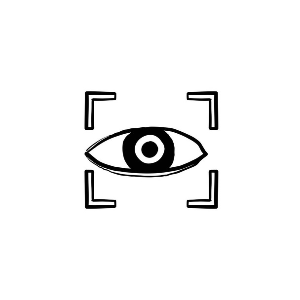 prueba de reconocimiento de retina dibujada a mano ilustración garabato
 - Vector, Imagen