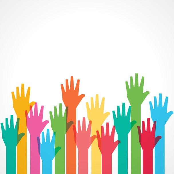 Colorful up hands background - Vector, Image