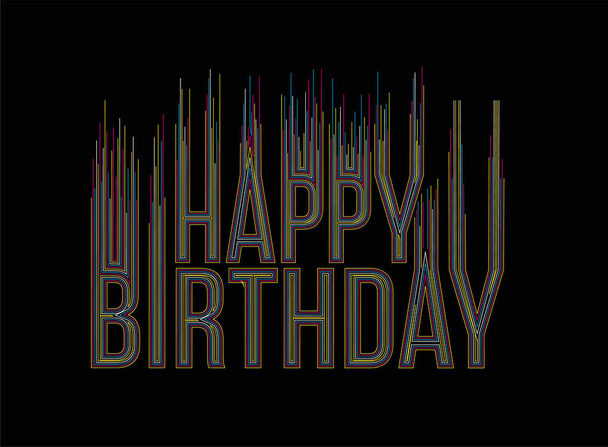 Happy Birthday text made of handwriting vector design element.  - Vecteur, image