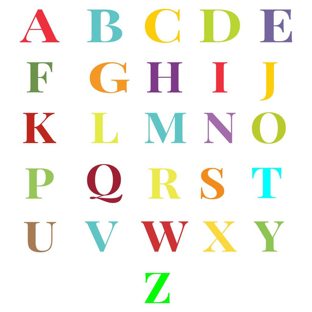 learning alphabet abc colorful illustration for kids - Vector, Image