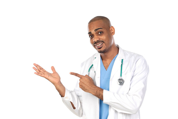 African doctor isolated on a white backgroung - Photo, Image