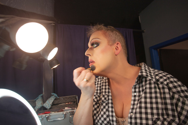 Man Preparing for Drag Queen Show - Fotoğraf, Görsel