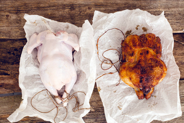 Grilled chicken on the table - Фото, изображение