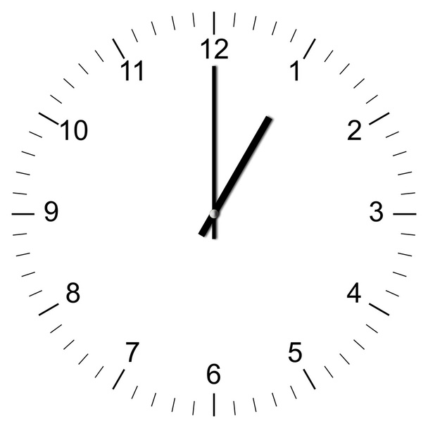 Clock Illustration 1:00 - Photo, Image