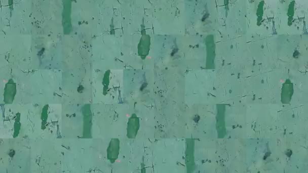 Abstract video of mosaic textures from the elements of a metal wall in green paint. Background design. Backdrop. Wallpaper. - Footage, Video