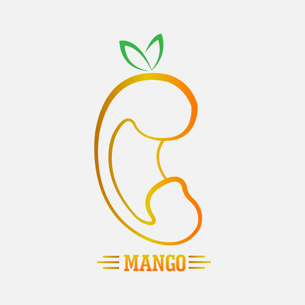 Simple Mango logo. fresh ice juice fruit - Vetor, Imagem