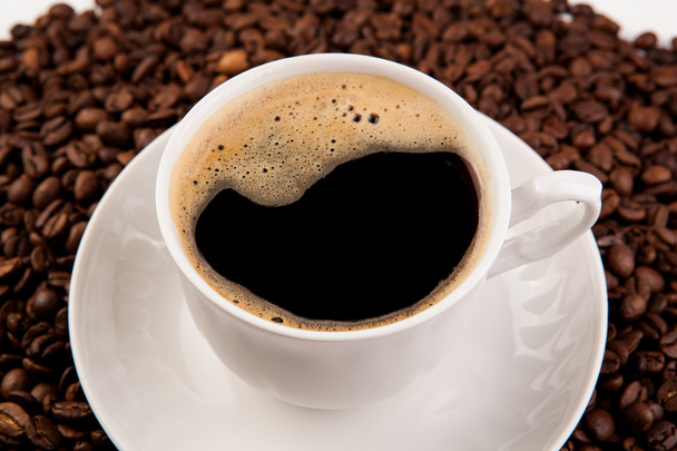 černou kávu s pěnou - Fotografie, Obrázek