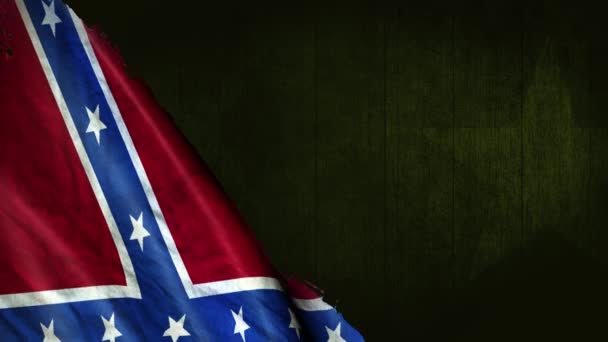 Katonai Fa Zászló Konföderációs Emléknap, Hősök napja. Amerikai polgárháború. Zászló integetett a szélben - Felvétel, videó