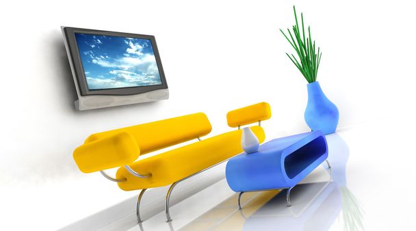 3D візуалізація дивана і телевізора
 - Фото, зображення