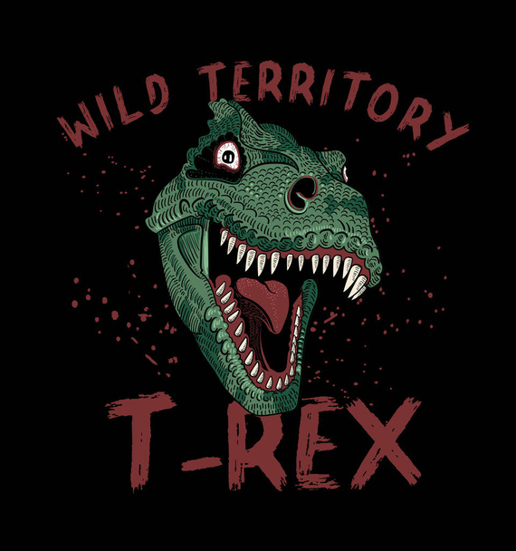 Stylish t-rex illustration - Vector, Image