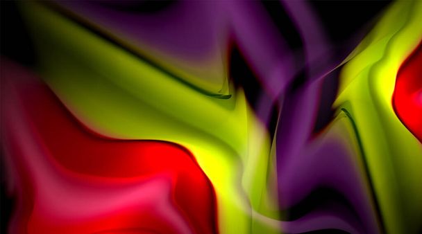 Flüssige Farben flüssige Farbverläufe auf schwarzem Hintergrund - Vektor, Bild