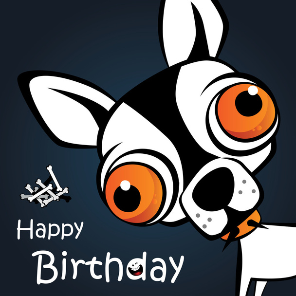 Happy Birthday dog smile - Vector, afbeelding