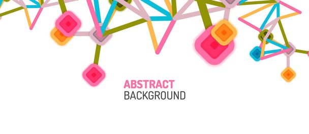 Abstract square dot connections, flat style multicolored geometric background for Wallpaper, Banner, Background, Card, Book Illustration, landing page or poster design - Вектор, зображення