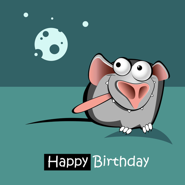 Happy Birthday smile mouse - Vektori, kuva