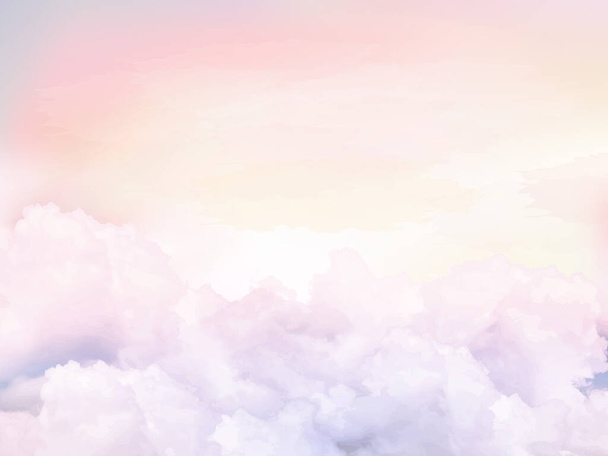 Zucker Baumwolle rosa Wolken Vektor-Design Hintergrund - Vektor, Bild