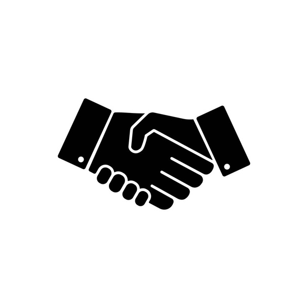 Handshake, hands, partnership icon vector logo design black symbol isolated on white background. Vector EPS 10. - Vector, Image